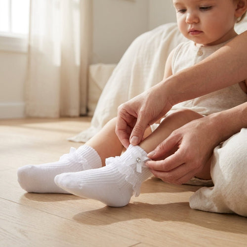 6 Pares Calceta Tobillera Con Encaje Bebe - Don Calcetín