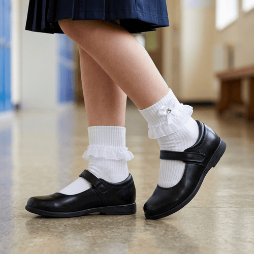 6 Pares Calceta Tobillera Con Encaje Bebe - Don Calcetín