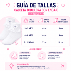 6 Pares Calceta Tobillera Con Encaje Bebe - Don Calcetín