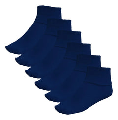 6 Pares Calceta Tobillera Escolar Liso Niña - Don Calcetín