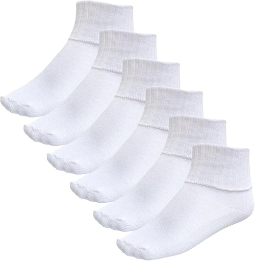 6 Pares Calceta Tobillera Escolar Liso Niña - Don Calcetín