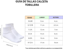 6 Pares Calceta Tobillera Escolar Liso Niña - Don Calcetín