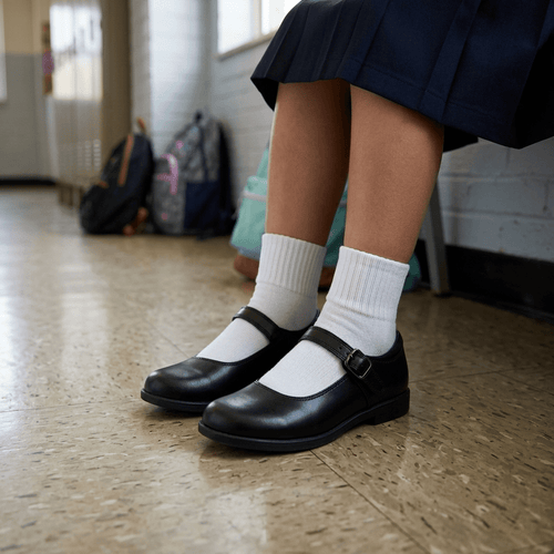 6 Pares Calceta Tobillera Escolar Liso Niña - Don Calcetín