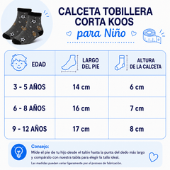 6 Pares Calceta Tobillera Estampado Variado Niño - Don Calcetín