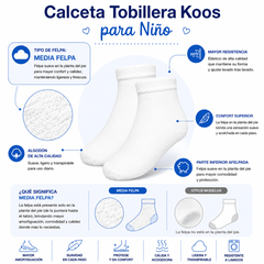 6 Pares Calceta Tobillera Koos Niño - Don Calcetín