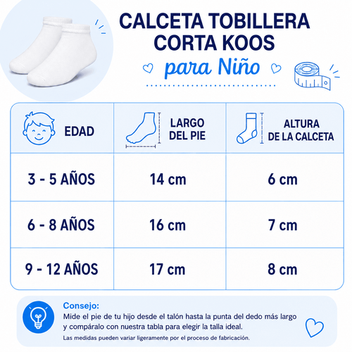 6 Pares Tines Cortos Koos Niño - Don Calcetín
