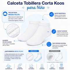 6 Pares Tines Cortos Koos Niño - Don Calcetín