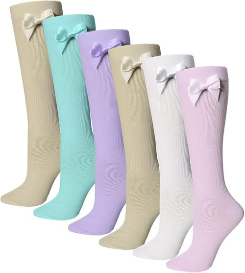 Calceta Escolar Con Moño Suave Niña Calidad Superior 12 Pares