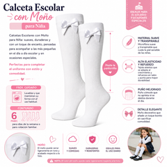 Calceta Escolar Con Moño Niña 6 Pares by Don Calcetín
