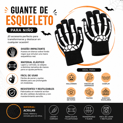 Guantes Esqueleto para Niño 6 Pares by Don Calcetín