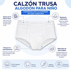 Calzón Trusa Algodón Niño 3 Piezas by Don Calcetín
