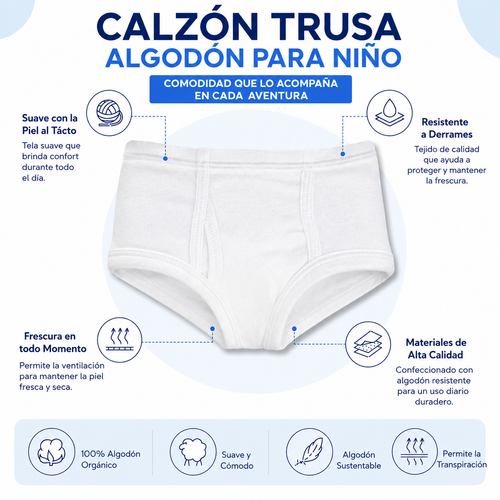 Calzón Trusa Algodón Niño 3 Piezas by Don Calcetín