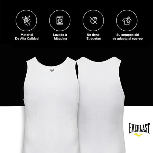 3 Pack Camiseta Sin Manga Hombre Algodón Calidad Everlast