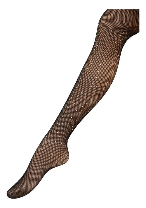 3 Piezas Medias Mallas De Red Mujer Sexy Con Pedras Brillos Y Encaje