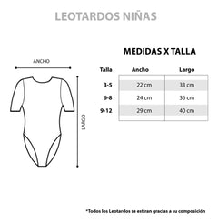 Leotardo Seamless Manga Corta Sin Costuras Niña
