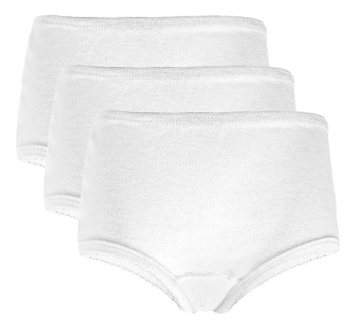 Calzón Pantaleta Niña Blanco Algodón Suave Alta Calidad 3pzs
