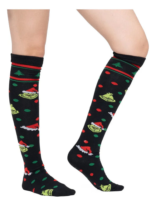 Calceta Larga Medieta Navideña Grinch Santa Algodón Calidad