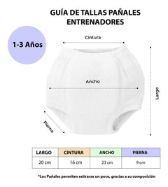 Calzón Pañal Entrenador Bebé Algodón Suave Reutilizable 10pzs