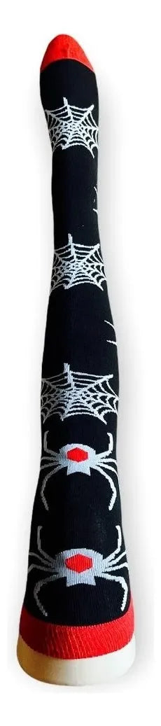 Calcetas Largas Medio Muslo Halloween Dark Varios Modelos Mujer