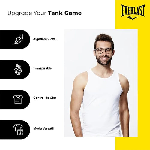 3 Pack Camiseta Sin Manga Hombre Algodón Calidad Everlast