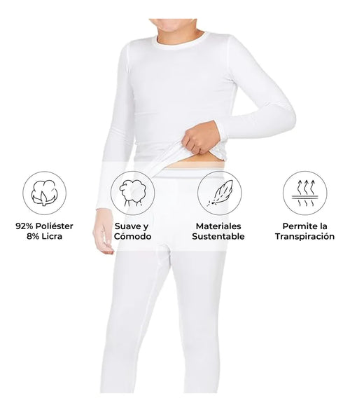 Conjunto De Ropa Interior Térmica Caliente Cómoda Niño Niña 2 Conjuntos