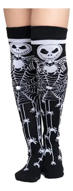 Calceta Larga Medieta Algodón Jack Calaca Disfraz Halloween