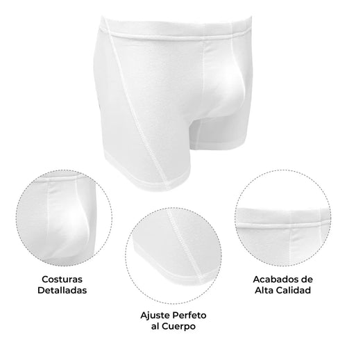 Boxer Brief Hombre Algodón Suave Elástico Oculto 3 Pzs