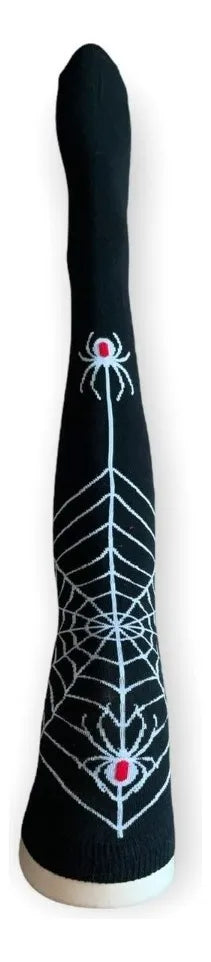Calcetas Largas Medio Muslo Halloween Dark Varios Modelos Mujer