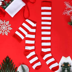 Calceta Larga Medieta Navidad Villancicos Caramelo Rayada