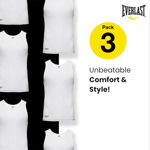 3 Pack Camiseta Sin Manga Hombre Algodón Calidad Everlast