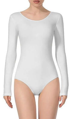 Leotardo Manga Larga Mujer Suave Seamless Danza Vestir