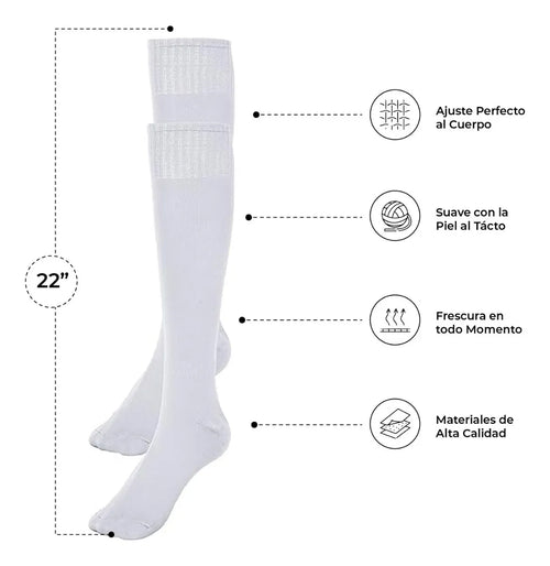 Calceta Futbol Soccer Larga Colores Medias De Deporte 4pares
