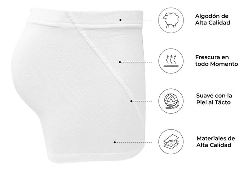 Boxer Brief Hombre Algodón Suave Elástico Oculto 3 Pzs