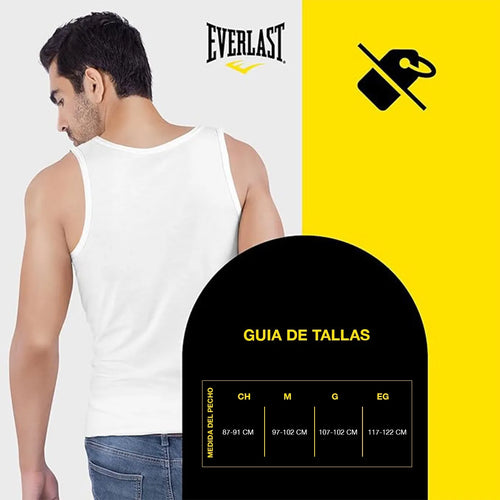 3 Pack Camiseta Sin Manga Hombre Algodón Calidad Everlast