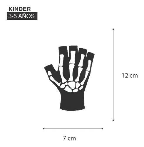 3 Pares Guantes De Esqueleto Niño Y Bebé Halloween Disfraz