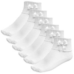 Calceta Tobillera Con Moño Suave Niña - 12 pares - Comodidad Todo el Día by Don Calcetín