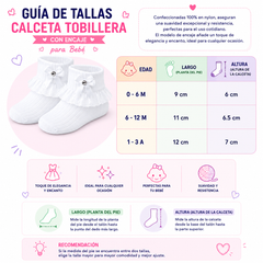 Calceta Tobillera Con Encaje Bebe 6 Pares by Don Calcetín