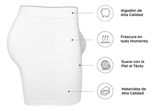 Boxer Brief Stretch Hombre Algodón Suave - Confort Premium