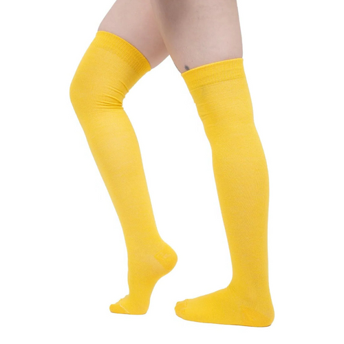 Calceta Larga Medieta Lisa Amarillo