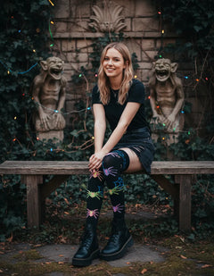 Calceta Larga Medieta Araña Colores