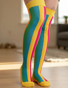 Calceta Larga Medieta Arcoiris Mujer