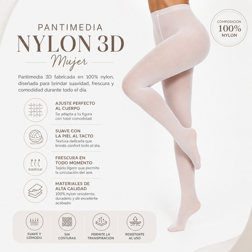 Pantimedia Malla Nylon 3D Mujer by Don Calcetín