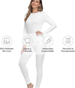 Conjunto De Ropa Interior Térmica Mujer - Calor Uniforme Todo El Día