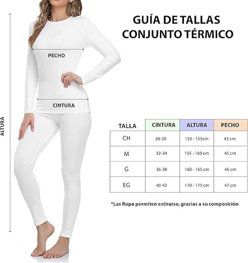 Conjunto De Ropa Interior Térmica Mujer - Calor Uniforme Todo El Día