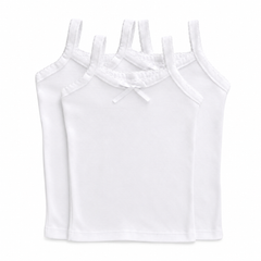 Camiseta Blanca Tirante Delgado con Moño Niña by Don Calcetín