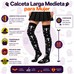 Calceta Larga Cruces Blancas - Don Calcetín