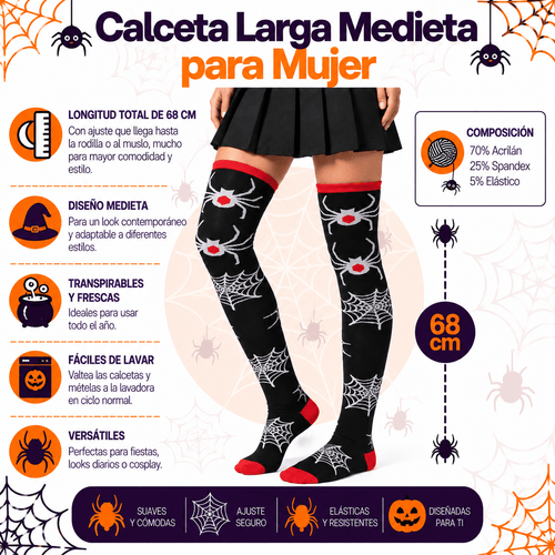 Calceta Larga Medieta Araña Violinista - Don Calcetín