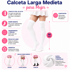 Calceta Larga Medieta Blanco - Don Calcetín