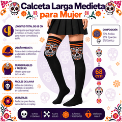 Calceta Larga Medieta Calavera Mexicana - Don Calcetín