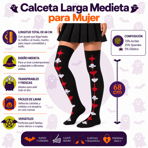 Calceta Larga Medieta Cartas - Don Calcetín